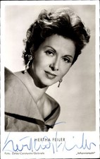 Ak Schauspielerin Hertha Feiler, Portrait, Autogramm, Ohrringe - 10889322