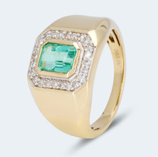 Harry Ivens IV Ring Gelbgold 585 Smaragd und Diamanten ca. 1,13 ct.