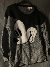 H&M Strickpullover Micky Maus Disney, Größe S, schwarz/weiß/grau