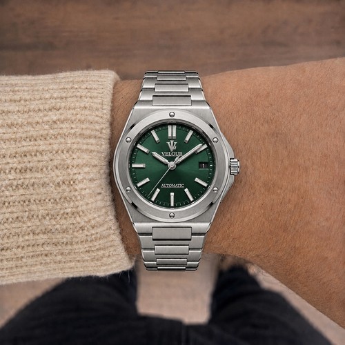 Velour automatic watch green - velour,