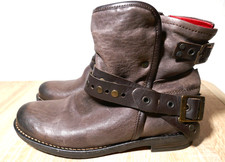 ❤️ BUFFALO BRAUNE LEDER STIEFELETTEN  GRÖßE 38 INNEN RV SELTEN GETRAGEN KLASSE