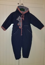 Kanz Winteranzug Gr. 92 Schneeanzug 90er Overall ohne Füße dunkelblau mit Teddy