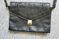 Top Damen Nappaleder  Handtasche  Schulter Träger  schwarz