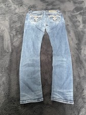 Rock Revival Vintage Damen Skinny Jeans 30 Blau Weiß Low weist