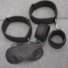 Hand Fuß Fessel Paar Bondage Handschellen BDSM Handfessel Fußfessel mit Patch