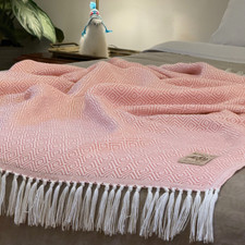 Alpaka Wolldecke Pink