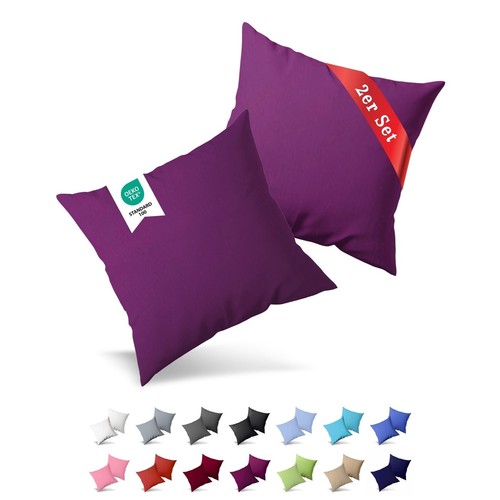 2er pack jersey kissenbezug - jersey,