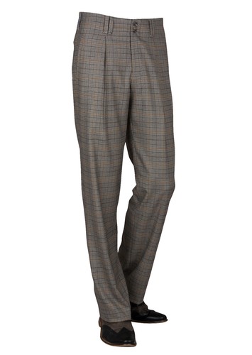 Karierte retro bundfaltenhose - karierte,