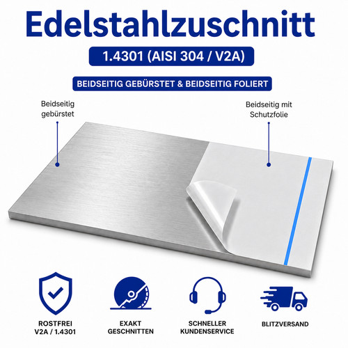 Edelstahl 1mm doppelseitig