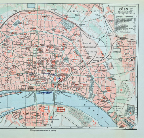 Alte lithographie köln - alte, lithographie,