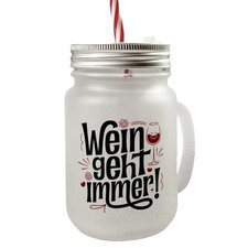 Weinglas mit Lächeln Mason