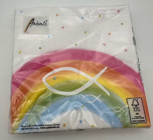 Servietten rainbow white - 20,