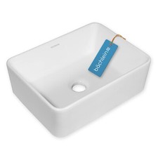 Keramik Waschbecken | Aufsatzwaschbecken Waschtisch Waschschale Aufsatz - Eckig