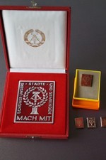 DDR Plakette / Abzeichen Schöner unsere Städte und Gemeinden, Konvolut, gebr.