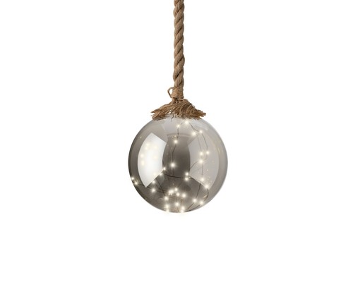 Led glaskugel mit seil 19cm - seil,