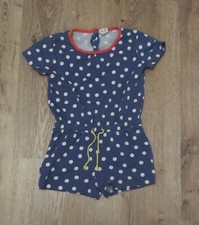 Alana Mädchen Jumpsuit kurz Gr. 104 Sommer blau weiß gepunktet Punkte overall n
