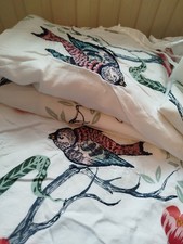 IKEA JÄTTELILJA Bettwäsche 100 % Lyocell Stickerei 2x135x200 2x80x80 neuwertig