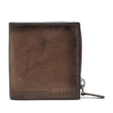 Fossil Allen Zip Bifold Brown