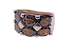 Ring mit Rauchquarz-Steinen