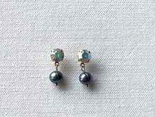 Perlen Ohrringe Swarovski Kristalle Handmade Zu Kleid Tunika Bluse kein Konplott