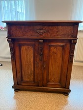 Antiker Biedermeier Halbschrank um 1850 - 1870 – Nussbaum / Wurzelholz Original