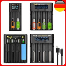 4Slots AA/AAA Akku Ladegerät USB Charger Batterieladegerät für Lithium Batterie