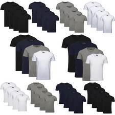 JACK JONES Herren T-Shirt Basic 4er PACK Marken O V Neck Tee Männer S M L XL XXL