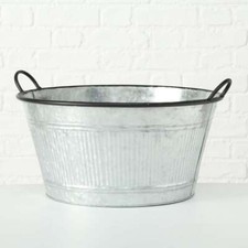 Deko Pflanzeimer Cottage Metall Zink Pflanztopf Blumentopf Eimer 32,5 cm breit