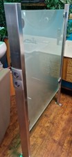 2 × Glastrenwand/Raumteiler/Edelstahl/Sicherheitsglas  