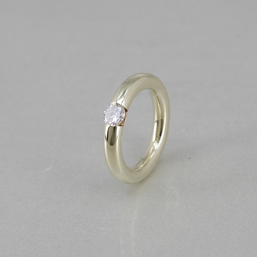 Massiver ring solitär 585 14k - ring,