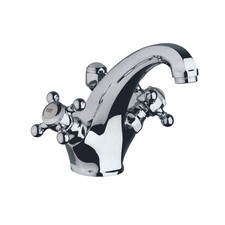 KLUDI 1926 Waschtischarmatur, Kreuzgriffe, 1-Loch-Montage, Auslaufhöhe 165mm,