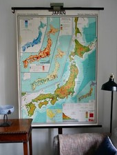 Vintage schulwandkarte japan - vintage,