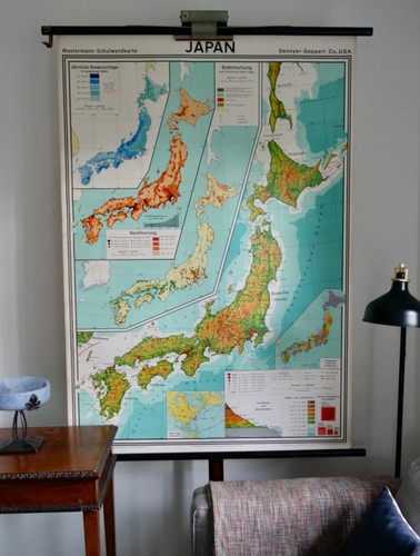 Vintage schulwandkarte japan - |,