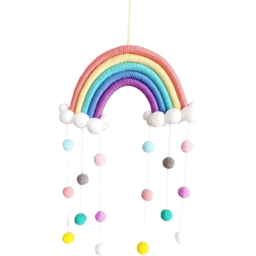 Makramee regenbogen wandbehang - makramee,