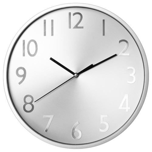 Runde wanduhr silber - runde,