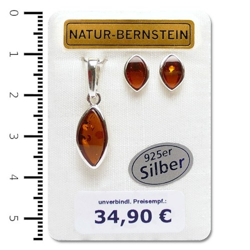 Natur bernstein set ohrringe - natur,