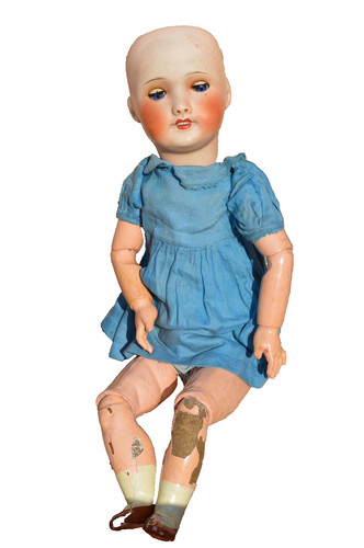 Antik puppe porzellan - puppe,