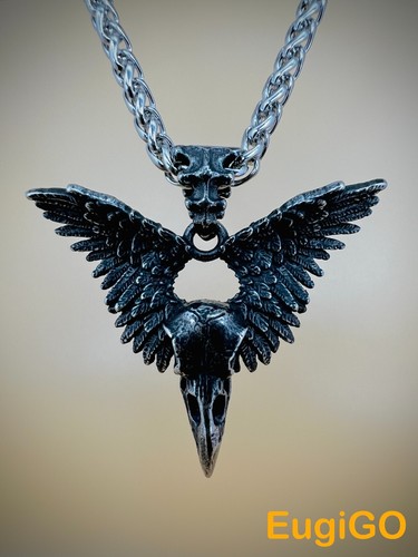 Rabenschädel gothic amulett - rabenschädel,