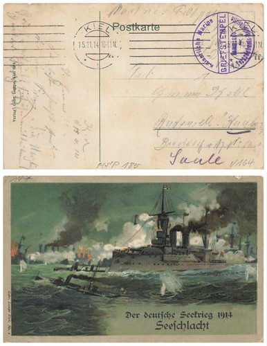 Seeschlacht 1914 marine - ak,