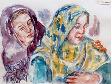 Rumäninnen aquarell 1989 - aquarell,