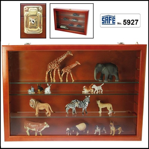 Holzvitrine schleich tiere - holzvitrine,