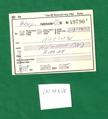 Alte fahrkarte von - alte, --