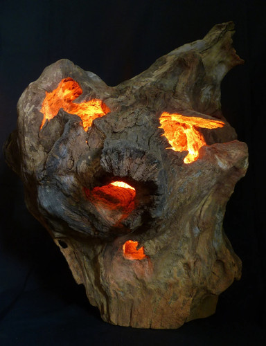 Wurzelskulptur tischlampe aus - wurzelskulptur/tischlampe,