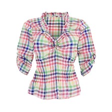 Trachtenbluse Bluse Damen Dirndlbluse Oktoberfestbluse Kariert By Johanna