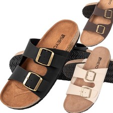 Pantoletten Herren Damen Kork Sandalen Bequeme Hausschuhe Pantoffel Badelatschen