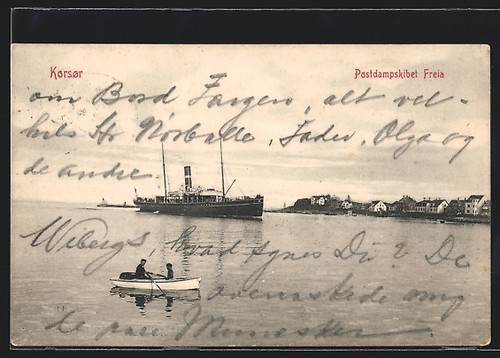 Korsor postdampskibet freia - korsor,,
