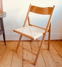 Klapp Stuhl Buche Holz Wiener Geflecht Vintage 80er