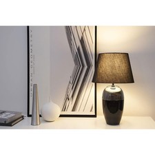 Paulmann Tischleuchte Lampe Midnight Beauty Keramik Textil Schwarz max. 20W E27