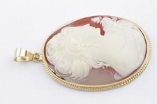 Gemmen Kamee Camee Anhänger Brosche antik 750 er 18k Gelb Gold *