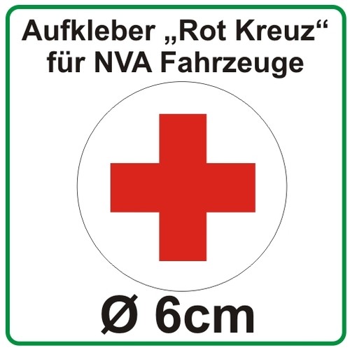 Aufkleber rot kreuz für nva - für,